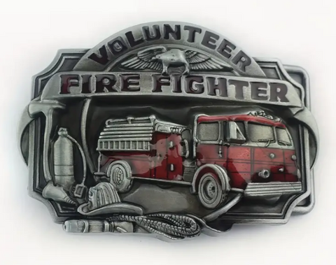 Red Fire Fighter Belt Buckle Wholesale 1815RED